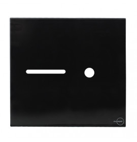 Placa p/ 1 Interruptor + Furo 4x4 - Novara Glass Preto Brilhante